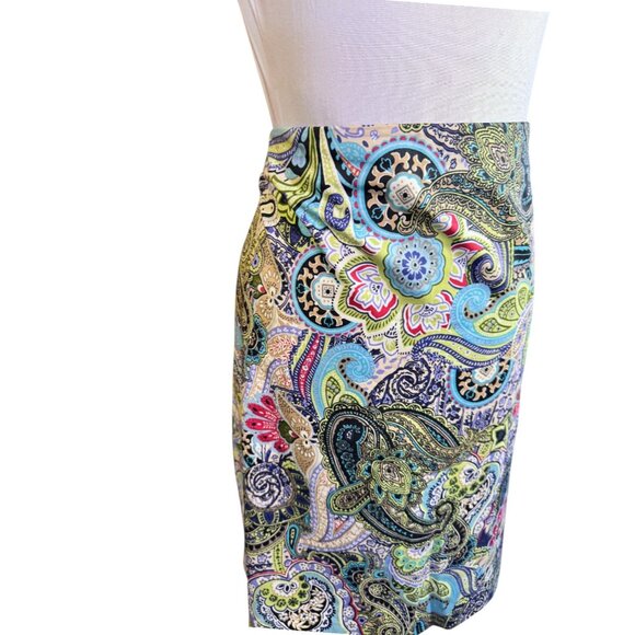Talbots 16P Colorful Paisley Skirt With Back Zipper & Hook - Picture 5 of 9